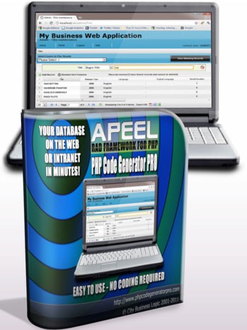 Apeel PHP Code Generator Pro 11.07 screenshot