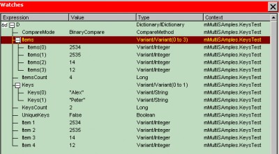 ASP/VBA/COM ActiveX Dictionary object 1.0 screenshot