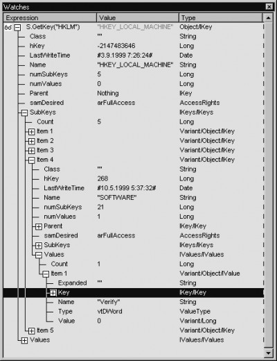 ASP windows registry editor 1.0 screenshot