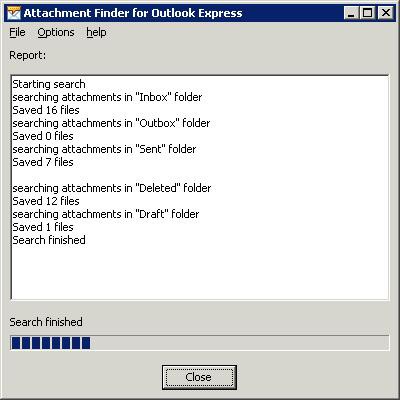 Attachment Finder for Outlook Express 2.31 screenshot