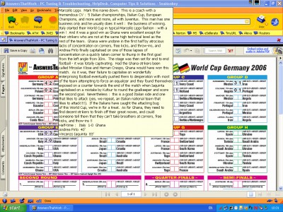ATW Football World Cup 2006 wallchart 1.85 screenshot