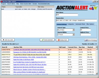 Auction Alert 1.0.0 screenshot