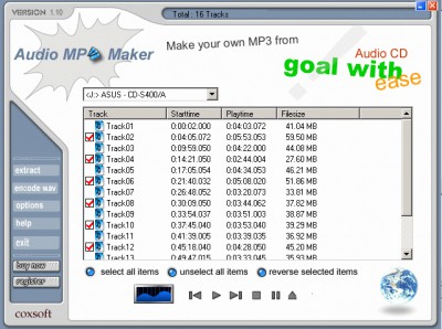 Audio CD to MP3 Maker 1.1.0 screenshot