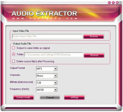 Audio Extractor 2.0.0.0 screenshot