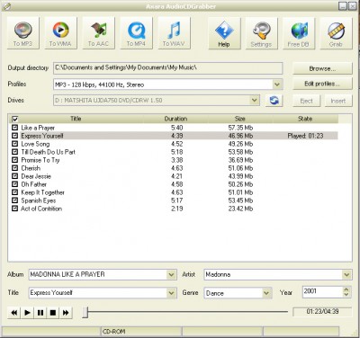 AudioCDGrabber 2.7.7 screenshot