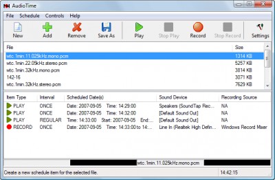 AudioTime Scheduled Audio Recorder Basic 3.001 screenshot