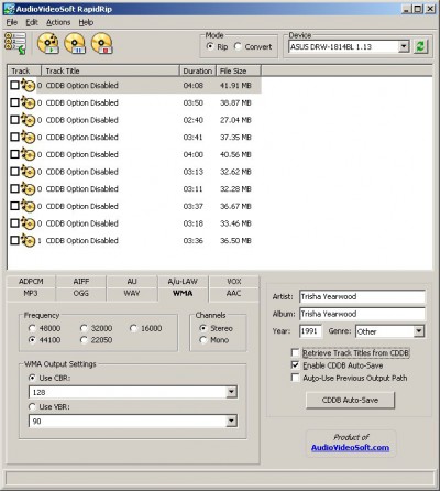 AudioVideoSoft RapidRip 3.0 screenshot