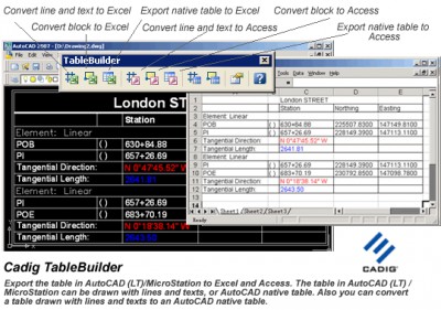 AutoCAD to Excel - TableBuilder 3.7 screenshot