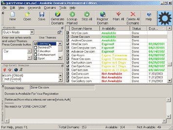 Available Domains Professional Edition 4.1.3 screenshot