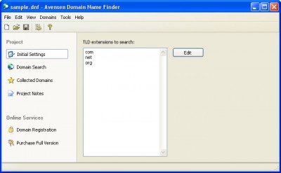 Avensen Domain Name Finder 2.24 screenshot