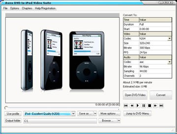 Avex DVD to iPod Video Suite Platinum 7.1.2 screenshot