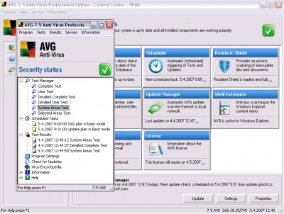 AVG Anti-Virus Professional Edition 7.5.557a14 screenshot