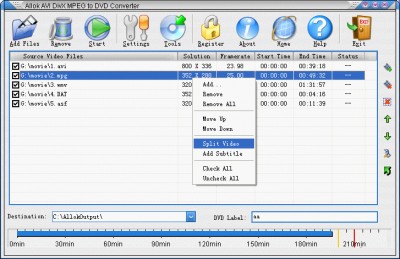 AVI DivX MPEG to DVD Converter 1.0.2.810 screenshot