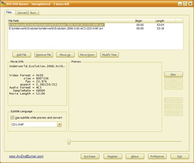Avi DVD Burner 6.0.0.24 screenshot