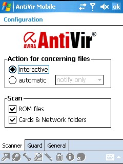 Avira AntiVir Mobile for Pocket PC 6.51.00.29 screenshot