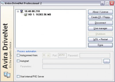 Avira DriveNet Professional 2.1 screenshot