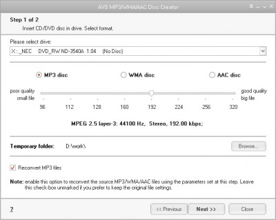 AVS MP3 Disc Creator 3.7.2.7 screenshot
