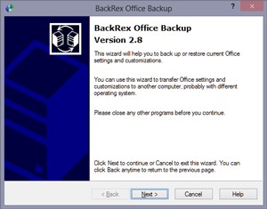 BackRex Office Backup 2.8.178 screenshot