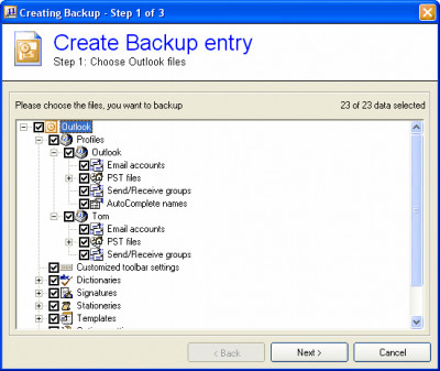 Backup Outlook 6.0.0 screenshot