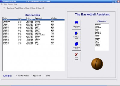 Basketball Roster Organizer 1.2.1 screenshot