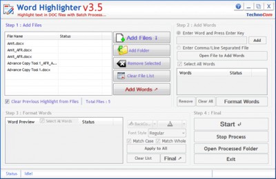 Batch Word Highlighter 3.5 screenshot