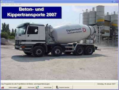 Beton- und Kipper- Abrechnungsprogramm 2006 screenshot