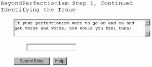 Beyond Perfectionism, Self Help Software 5.10.21 screenshot