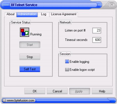 BFTelnet -Telnet Server 1.5 screenshot