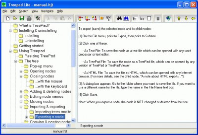 Blue TreePad manager 3.0 screenshot