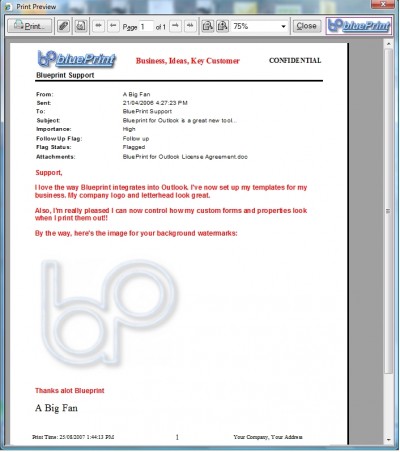 Blueprint for Outlook 2.0 screenshot
