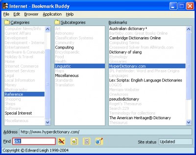 Bookmark Buddy Unicode Edition 3.9.1U screenshot