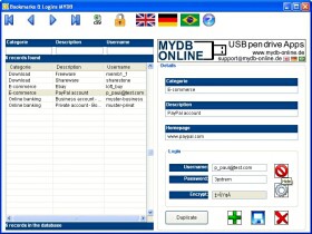 Bookmarks & Login Organizer MYDB 1.0 screenshot