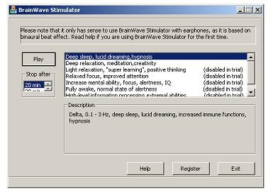 BrainWave Stimulators 2.2 screenshot