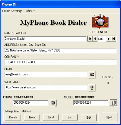 BREAKTRU MyPhone Book Dialer 10.5.0 screenshot