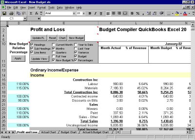 Budget Compiler QuickBooks Excel 30 screenshot