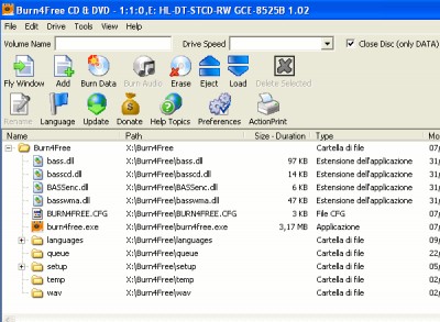 Burn4Free DVD Burning software 9.9.0.0 screenshot