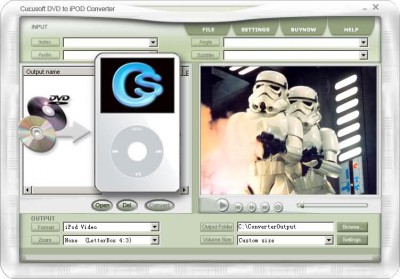 C SOFT - DVD to iPod Converter 7.026 screenshot