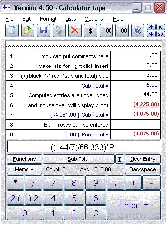 Calculator by Less-Mess 4.50 screenshot