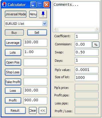 Calculator of Trader 2.56 screenshot