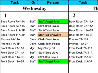 Calendar 50 People to Tasks With Excel 1.28 screenshot