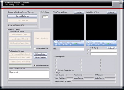 Cambrosia Streaming Webcam Transmitter 4.0 screenshot