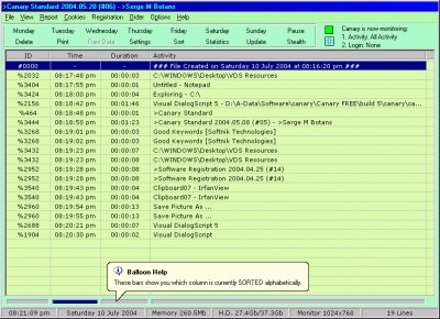 Canary Standard 2005.01.28 screenshot