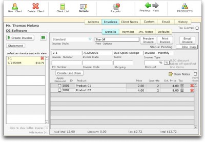 CG Invoicer 3.1 screenshot