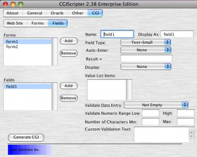 CGIScripter 2.38 screenshot
