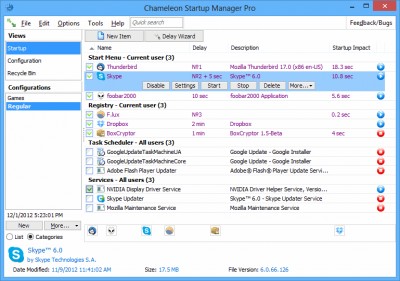 Chameleon Startup Manager Pro 4.0.0.914. screenshot