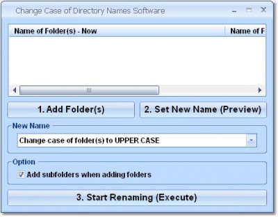 Change Case of Directory Names Software 7.0 screenshot