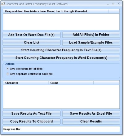 Character and Letter Frequency Count Software 7.0 screenshot