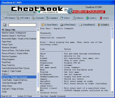 CheatBook Issue 07/2005 07/2005 screenshot