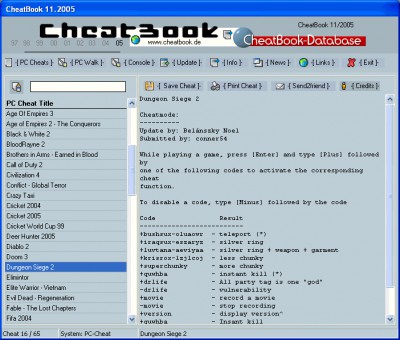CheatBook Issue 11/2005 11/2005 screenshot
