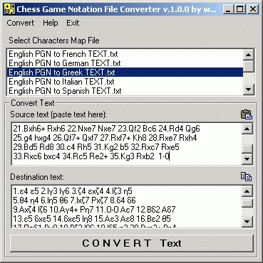 Chess Game Notation File Converter 1.0 screenshot